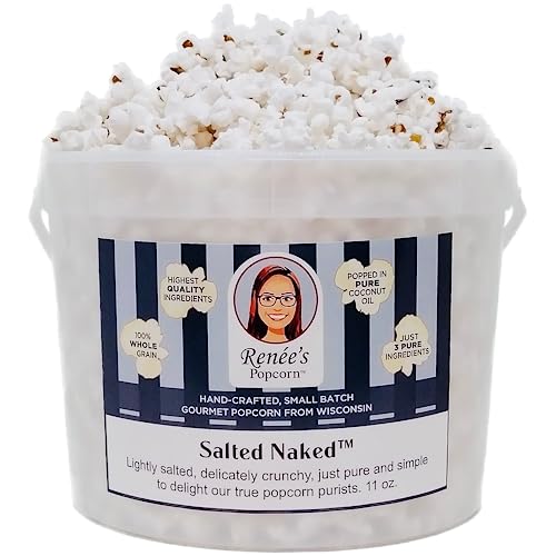 Salted Naked Gourmet Popcorn Gallon Plastic Bucket Tin Renee S